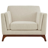 35 Inch Upholstered Fabric Armchair