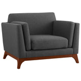 35 Inch Upholstered Fabric Armchair