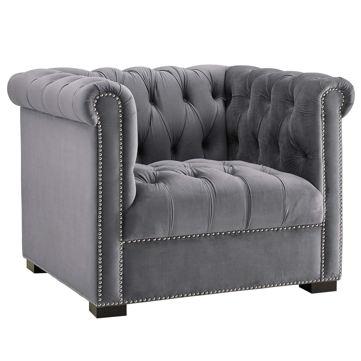 40 Inch Performance Velvet Button Tufted Chesterfield Armchair