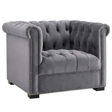40 Inch Performance Velvet Button Tufted Chesterfield Armchair