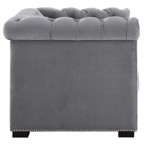 40 Inch Performance Velvet Button Tufted Chesterfield Armchair