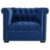 40 Inch Performance Velvet Button Tufted Chesterfield Armchair