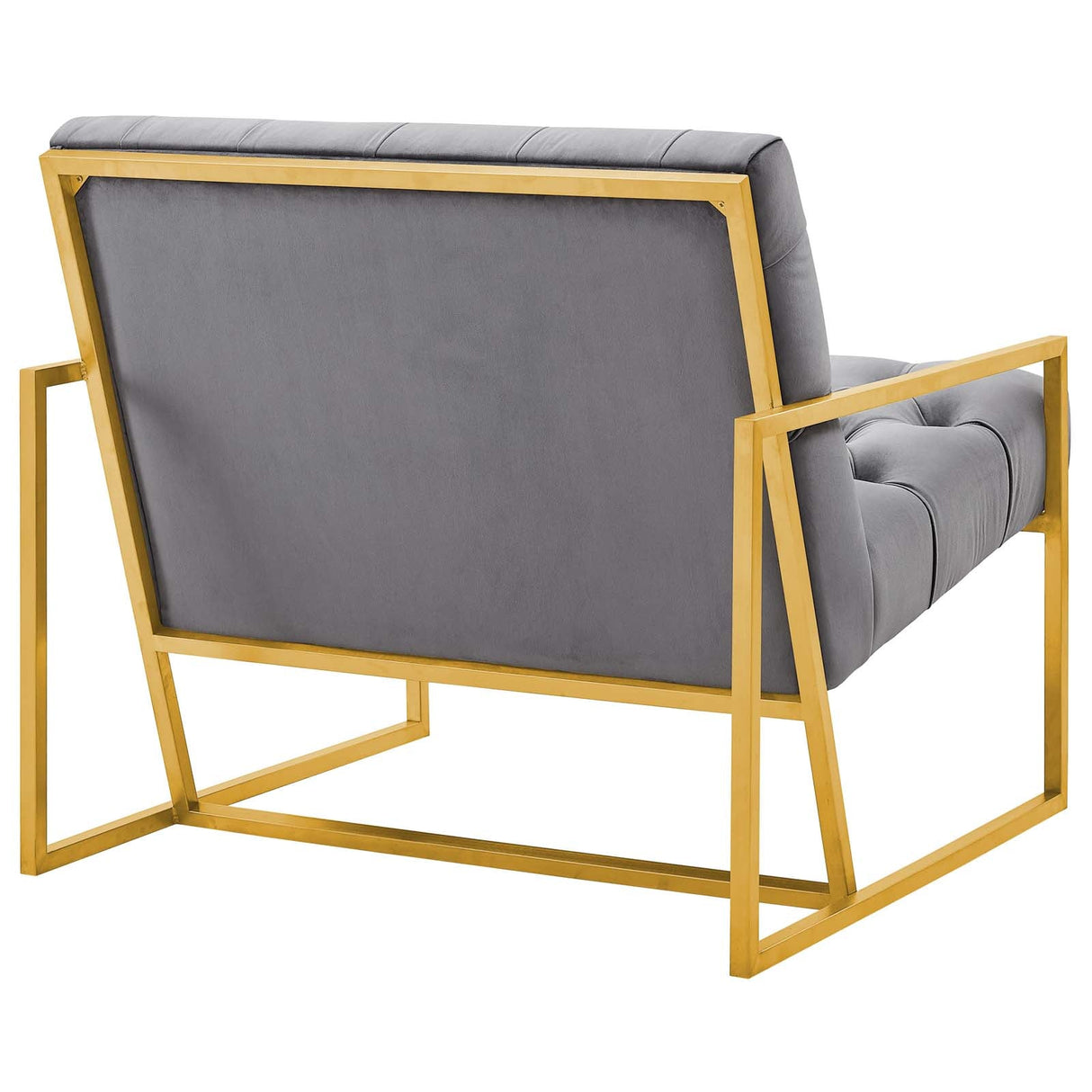 31 Inch Button Tufted Performance Velvet Accent Chair with Gold Frame