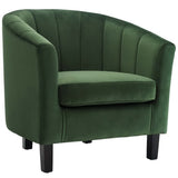 28 Inch Channel Tufted Performance Velvet Barrel Armchair