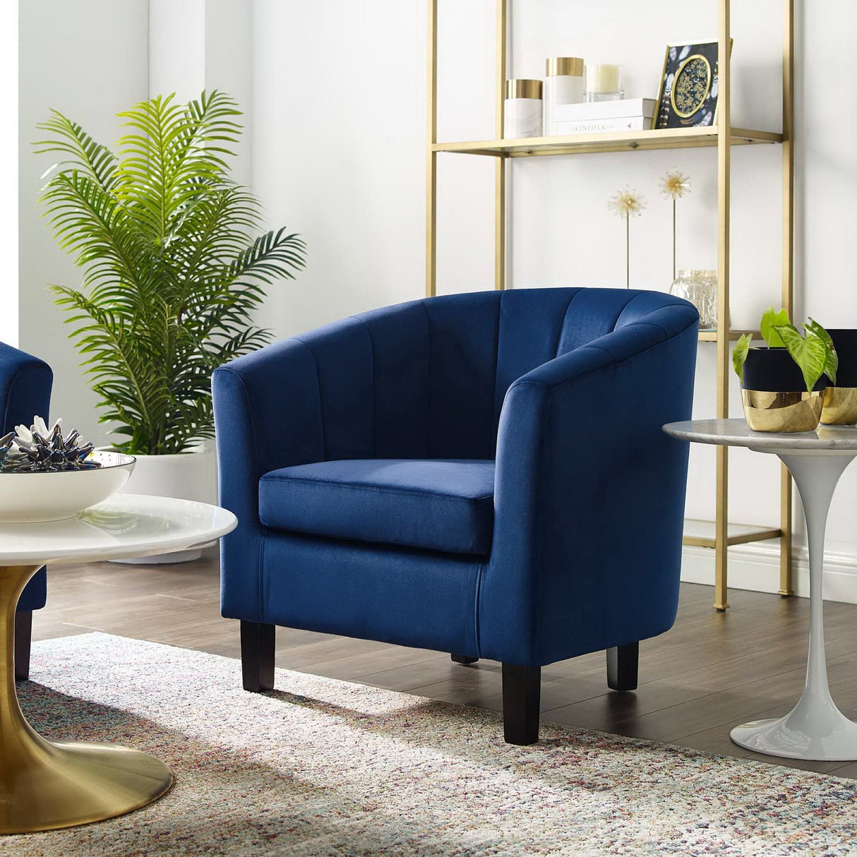 28 Inch Channel Tufted Performance Velvet Barrel Armchair