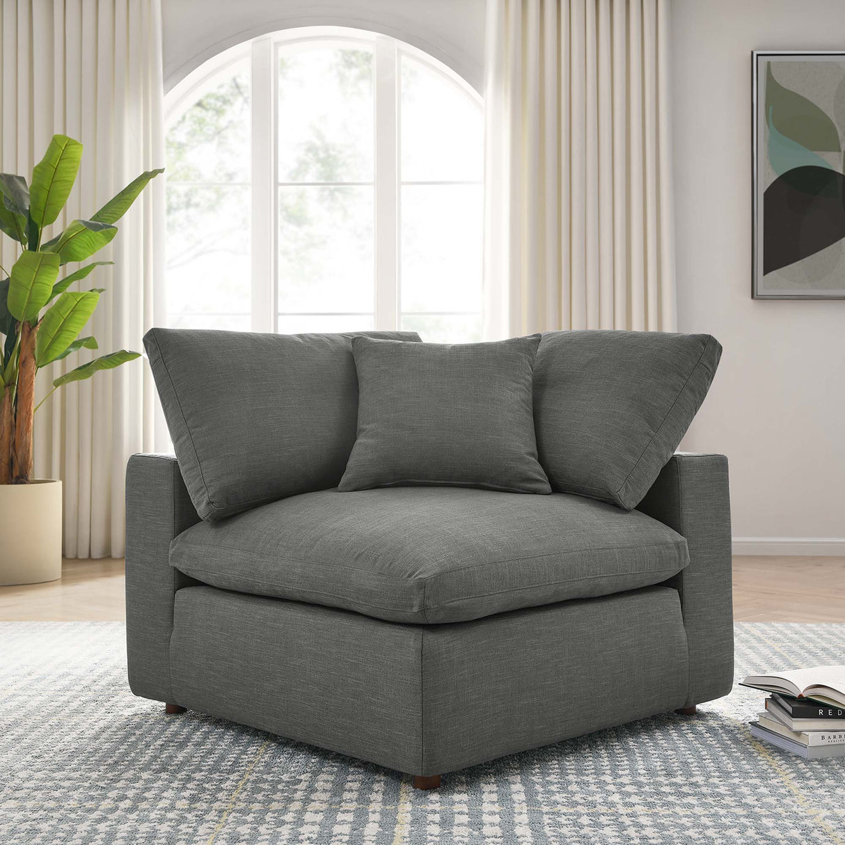 Down Filled Overstuffed Corner Chair – 40 Inch