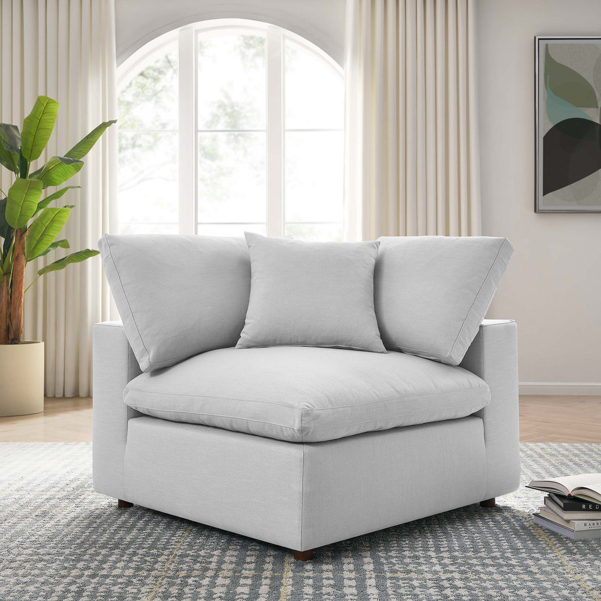 Down Filled Overstuffed Corner Chair – 40 Inch
