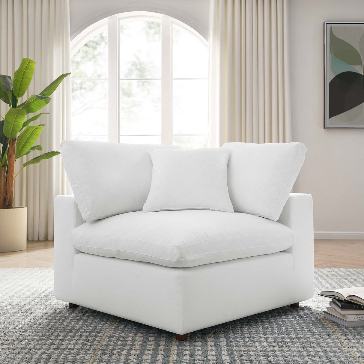 Down Filled Overstuffed Corner Chair – 40 Inch