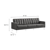 3 Piece 123" Tufted Vegan Leather Furniture Set