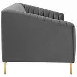Vertical Channel Tufted Performance Velvet Sofa