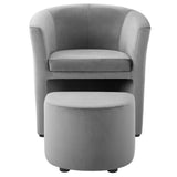 22 Inch Performance Velvet Armchair and Ottoman Set