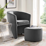 22 Inch Performance Velvet Armchair and Ottoman Set