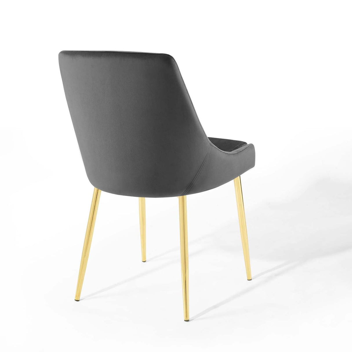 Performance Velvet Dining Chair Set with Gold Tapered Legs – Set of 2