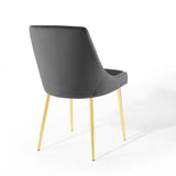 Performance Velvet Dining Chair Set with Gold Tapered Legs – Set of 2
