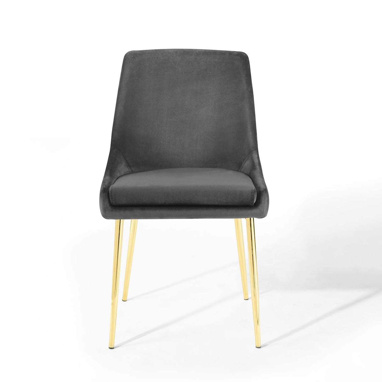 Performance Velvet Dining Chair Set with Gold Tapered Legs – Set of 2