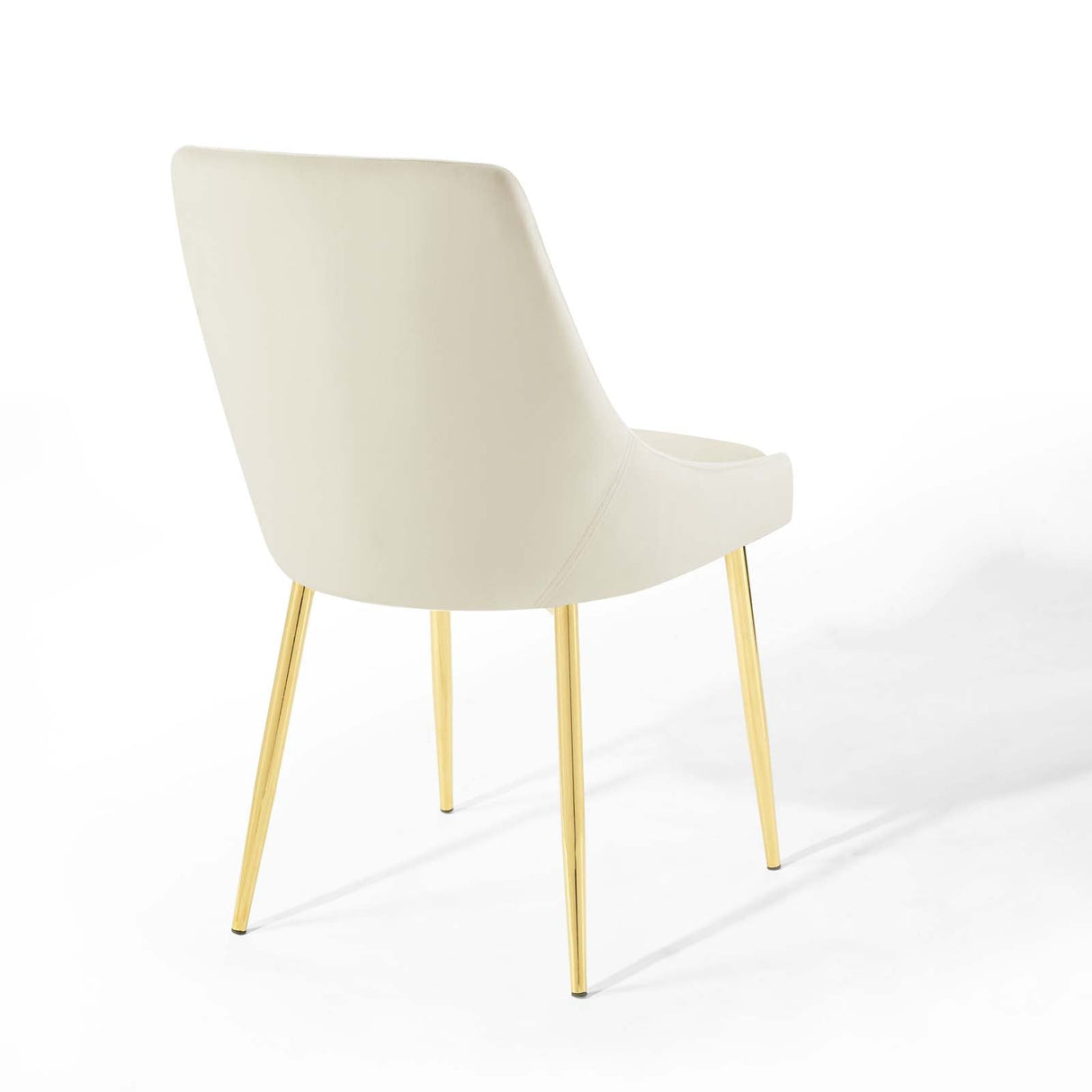 Performance Velvet Dining Chair Set with Gold Tapered Legs – Set of 2