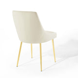 Performance Velvet Dining Chair Set with Gold Tapered Legs – Set of 2