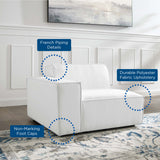 Minimalist Upholstered Fabric Left-Arm Sectional Chair – 42 Inch