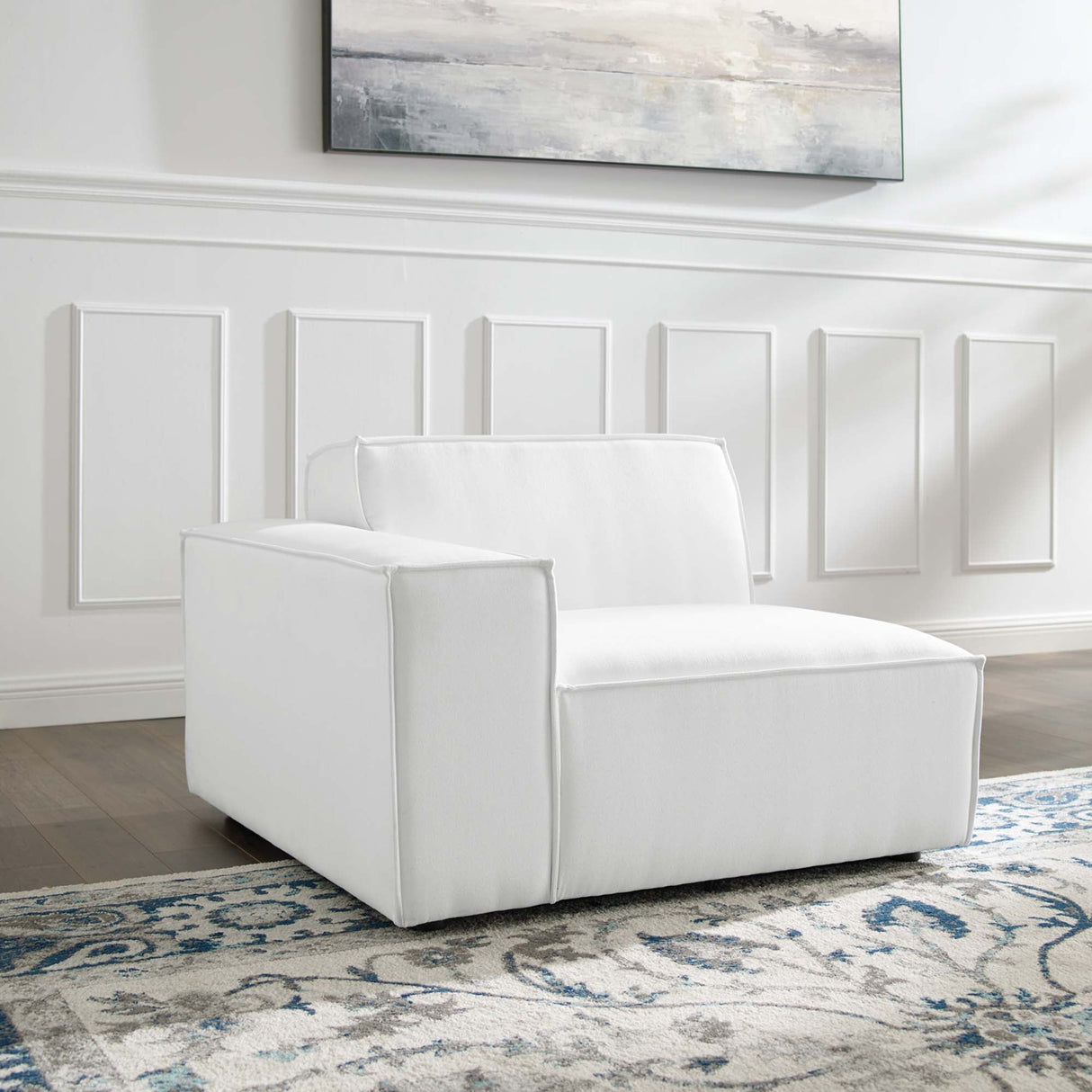 Minimalist Upholstered Fabric Left-Arm Sectional Chair – 42 Inch