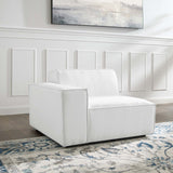 Minimalist Upholstered Fabric Left-Arm Sectional Chair – 42 Inch