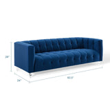 Channel Tufted Performance Velvet Sofa with Acrylic Legs