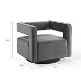 30 Inch Performance Velvet Swivel Armchair