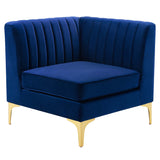 Channel Tufted Performance Velvet Sectional Sofa Corner Chair 32 Inch