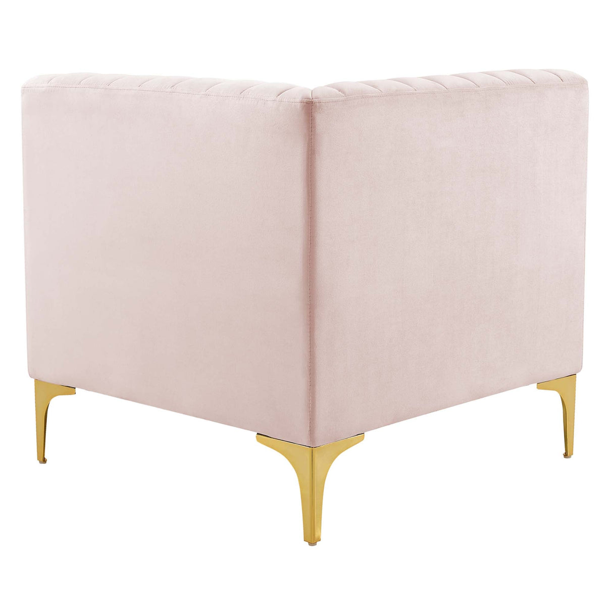 Channel Tufted Performance Velvet Sectional Sofa Corner Chair 32 Inch