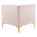 Channel Tufted Performance Velvet Sectional Sofa Corner Chair 32 Inch