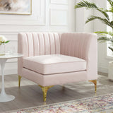 Channel Tufted Performance Velvet Sectional Sofa Corner Chair 32 Inch