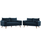2 Piece 105" Upholstered Fabric Sofa and Loveseat Set