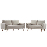 2 Piece 105" Upholstered Fabric Sofa and Loveseat Set
