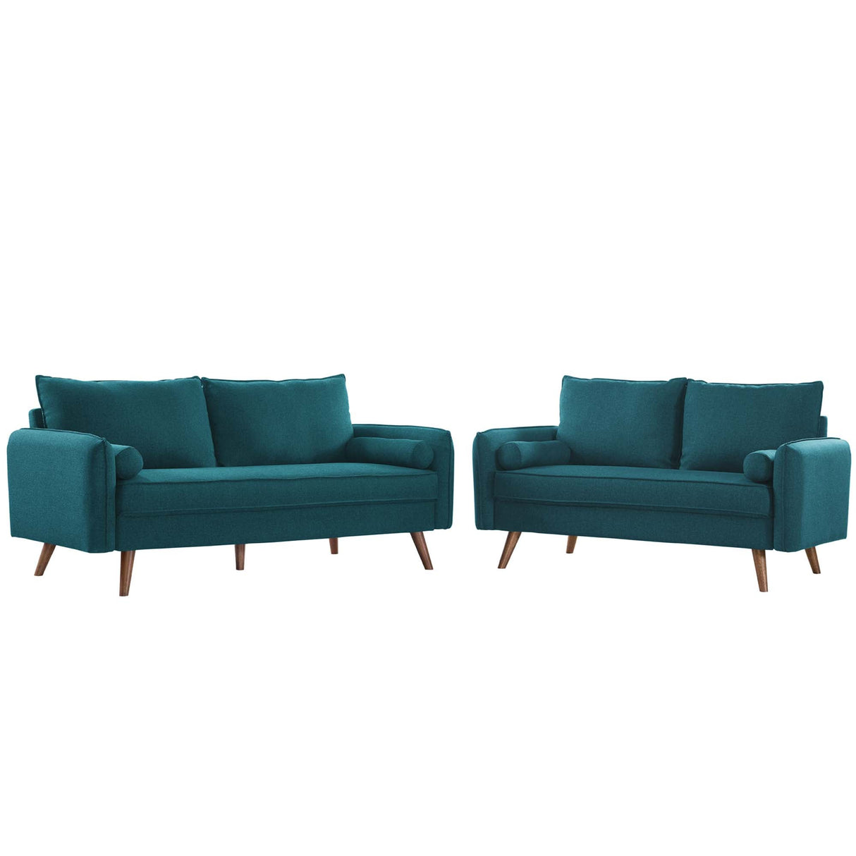 2 Piece 105" Upholstered Fabric Sofa and Loveseat Set