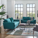 2 Piece 105" Upholstered Fabric Sofa and Loveseat Set