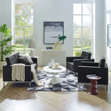 3 Piece 95" Tufted Upholstered Faux Leather Set