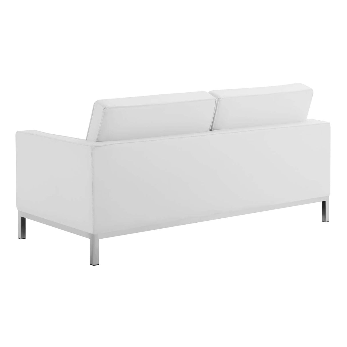 3 Piece 95" Tufted Upholstered Faux Leather Set