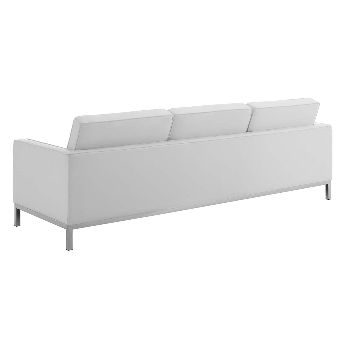 2 Piece 123" Tufted Upholstered Faux Leather Sofa and Armchair Set
