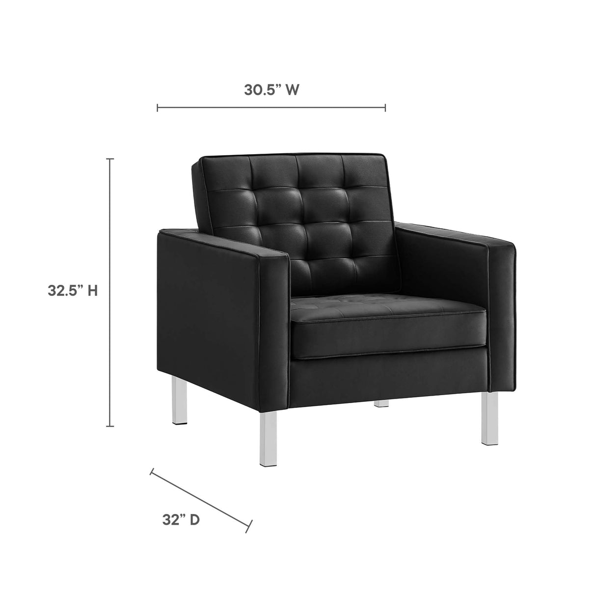 3 Piece 123" Tufted Vegan Leather Furniture Set