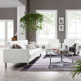 3 Piece 123" Tufted Vegan Leather Furniture Set