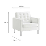 3 Piece 123" Tufted Vegan Leather Furniture Set