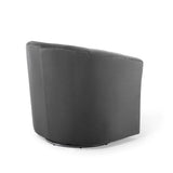 30 Inch Performance Velvet Swivel Barrel Armchair with Channel Tufting