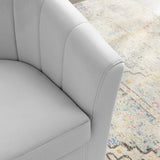 30 Inch Performance Velvet Swivel Barrel Armchair with Channel Tufting