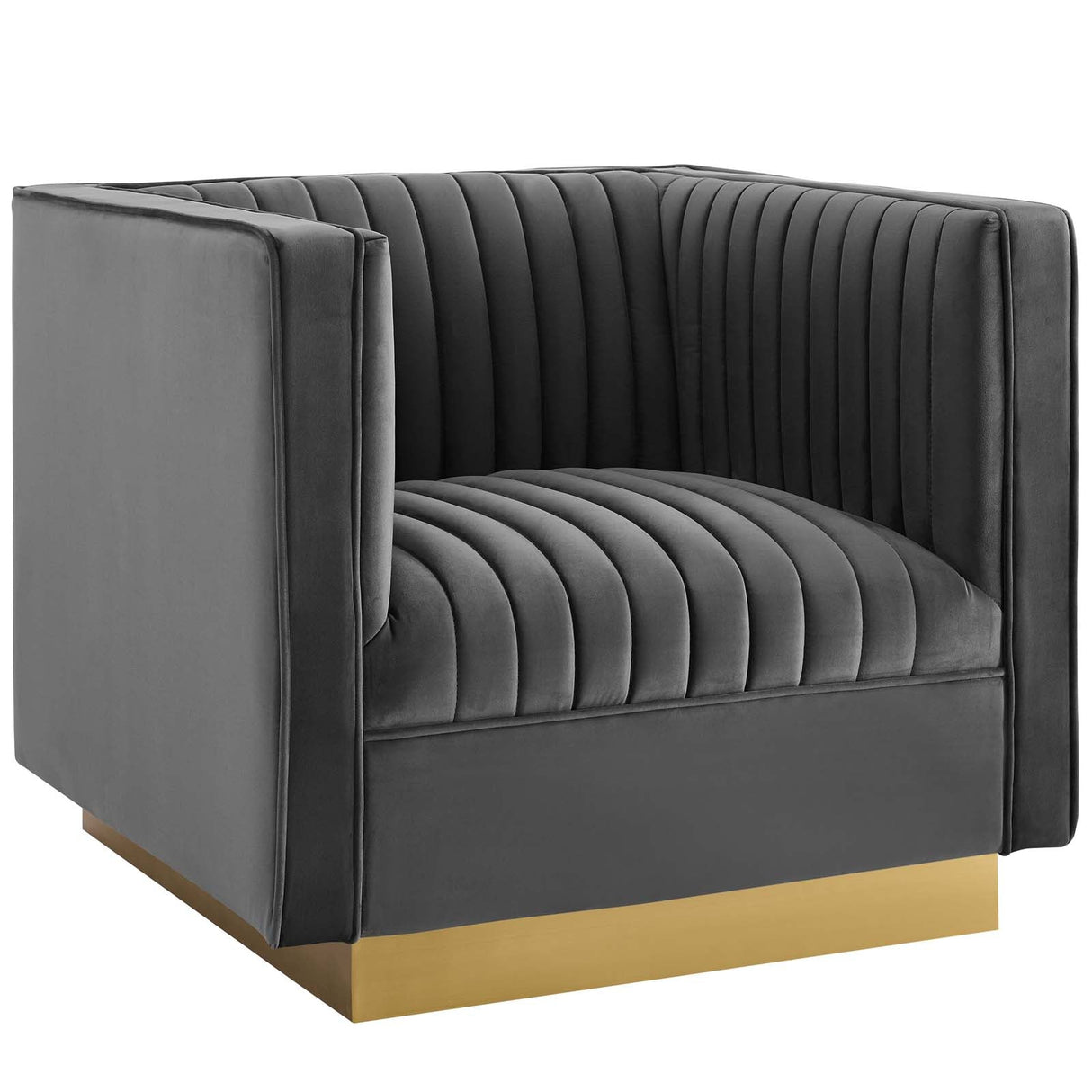 2 Piece 118" Vertical Channel Tufted Upholstered Performance Velvet Set