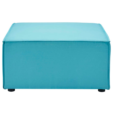 30" Turquoise Outdoor Patio Upholstered Sectional Ottoman