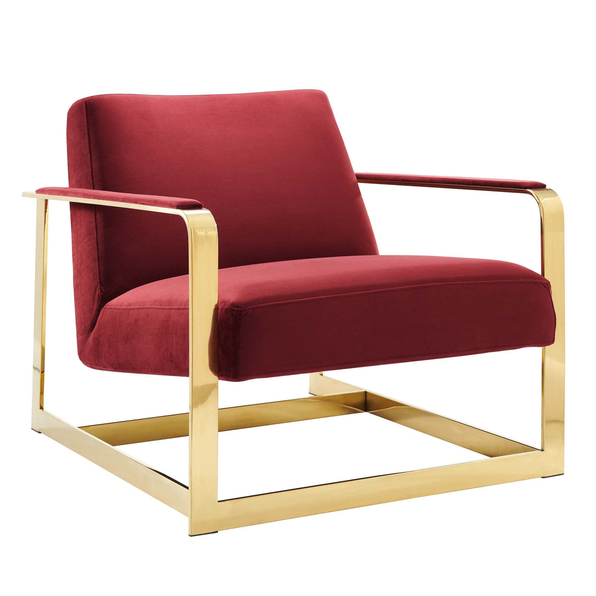 27 Inch Performance Velvet Accent Chair with Coated Steel Frame