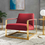 27 Inch Performance Velvet Accent Chair with Coated Steel Frame
