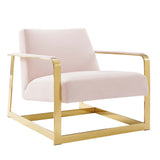 27 Inch Performance Velvet Accent Chair with Coated Steel Frame