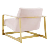 27 Inch Performance Velvet Accent Chair with Coated Steel Frame
