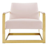 27 Inch Performance Velvet Accent Chair with Coated Steel Frame