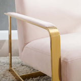 27 Inch Performance Velvet Accent Chair with Coated Steel Frame